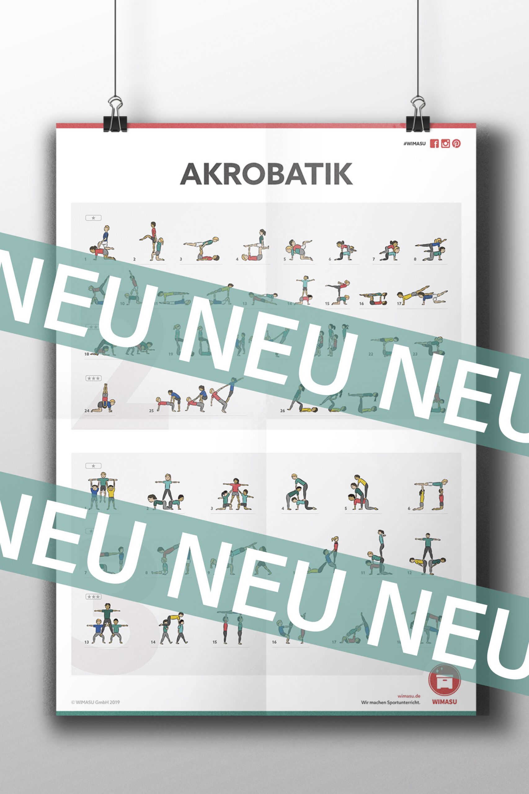 Akrobatik Poster Wimasu Sportunterricht Grundschule, Gymnasium,