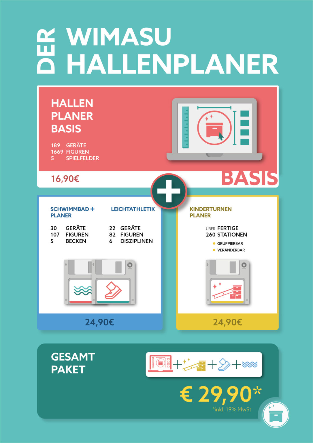 Hallenplaner Sportunterricht Digitaler Aufbauplaner WIMASU