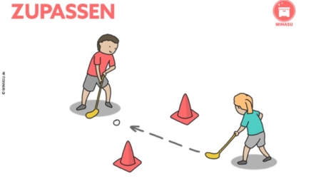 Unihockey Station für die Grundschule und Sekundarstufe 1 - Passen