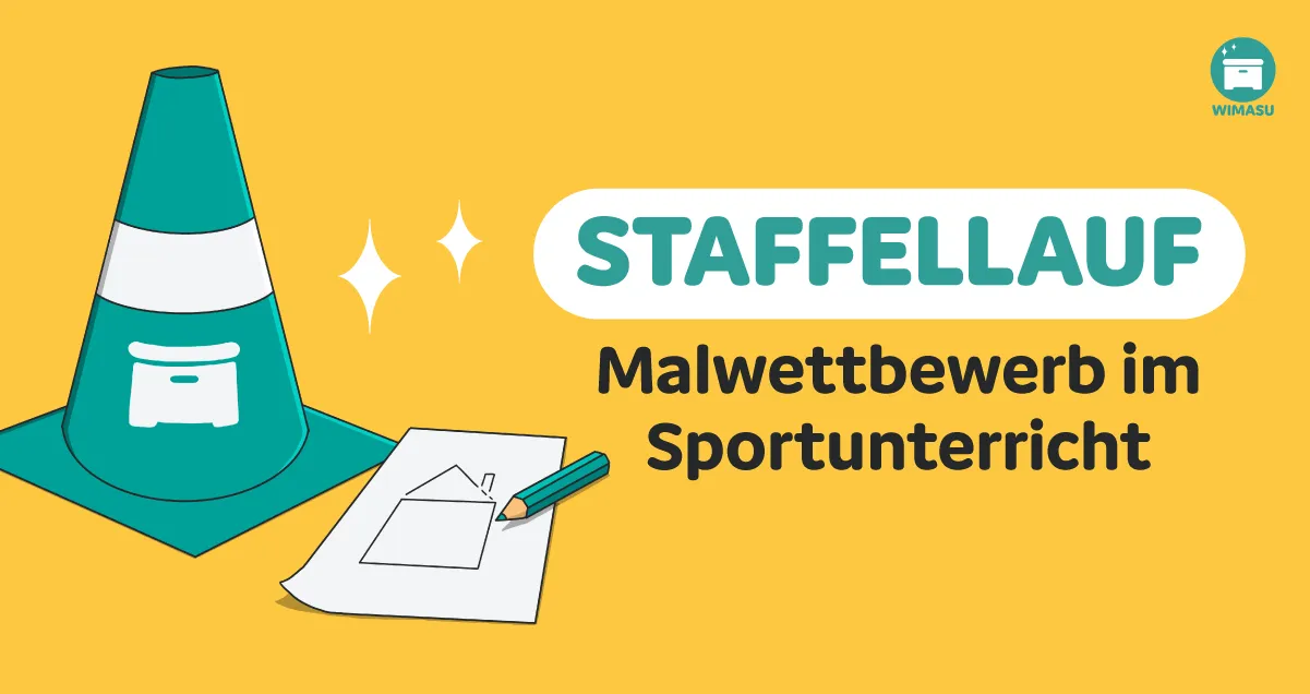 Staffellauf Malwettbewerb im Sportunterricht