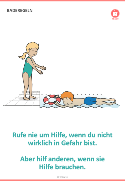 10 Baderegeln Für Kinder Zum Ausdrucken Die offiziellen Baderegeln als Bilder zum Download | Blog | Wimasu