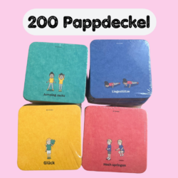 Bunte Pappdeckel für den Sportunterricht (200 Stk.)