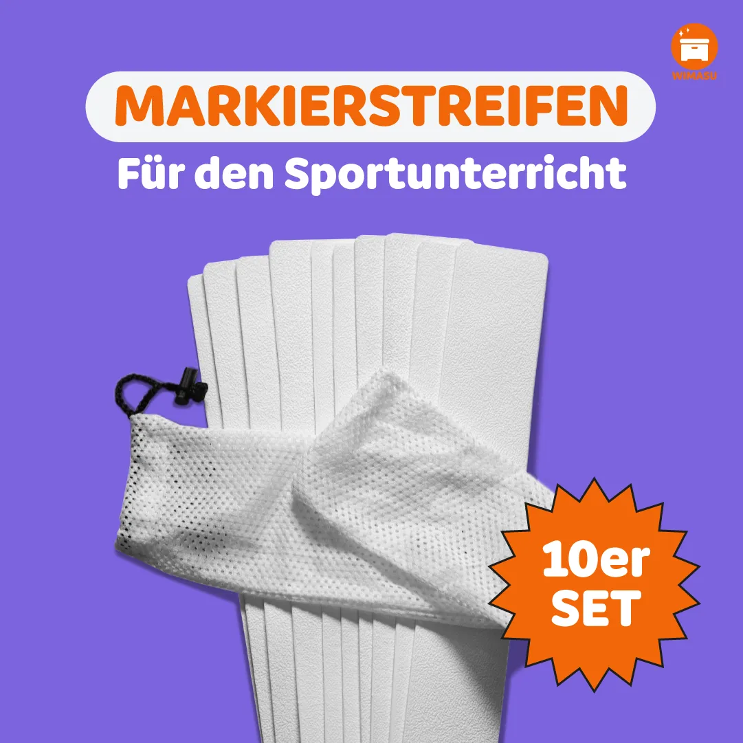 Markierstreifen für den Sportunterricht – weiß (10er Set)