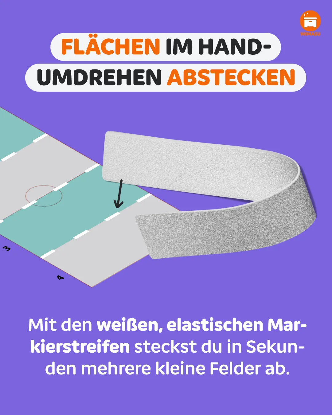 Markierstreifen für den Sportunterricht – weiß (10er Set) – Bild 2