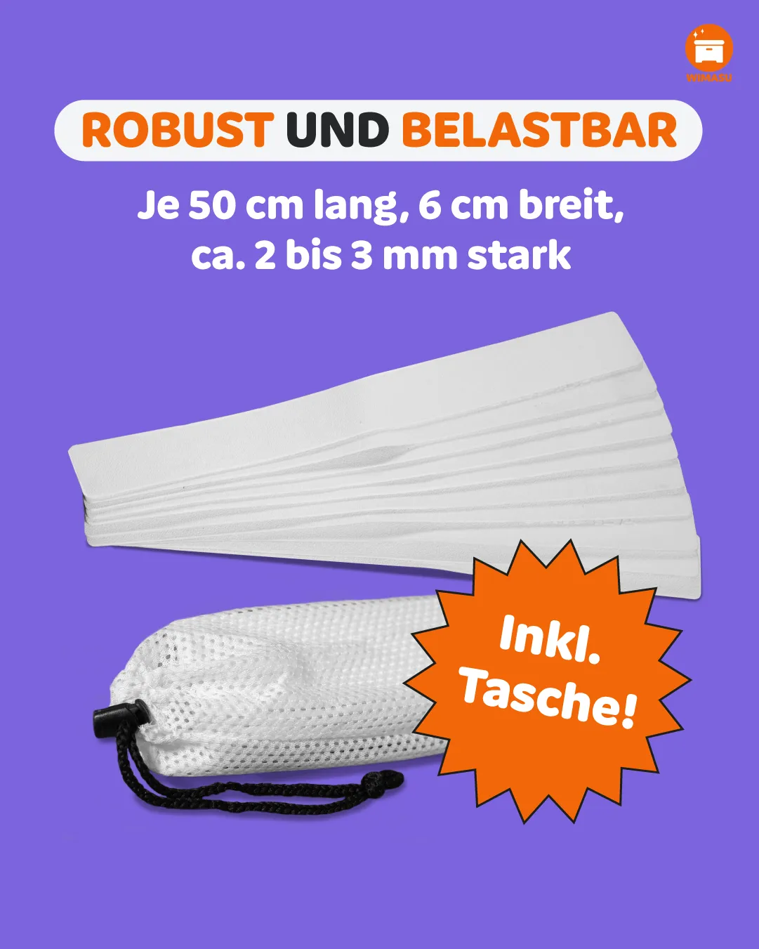 Markierstreifen für den Sportunterricht – weiß (10er Set) – Bild 4