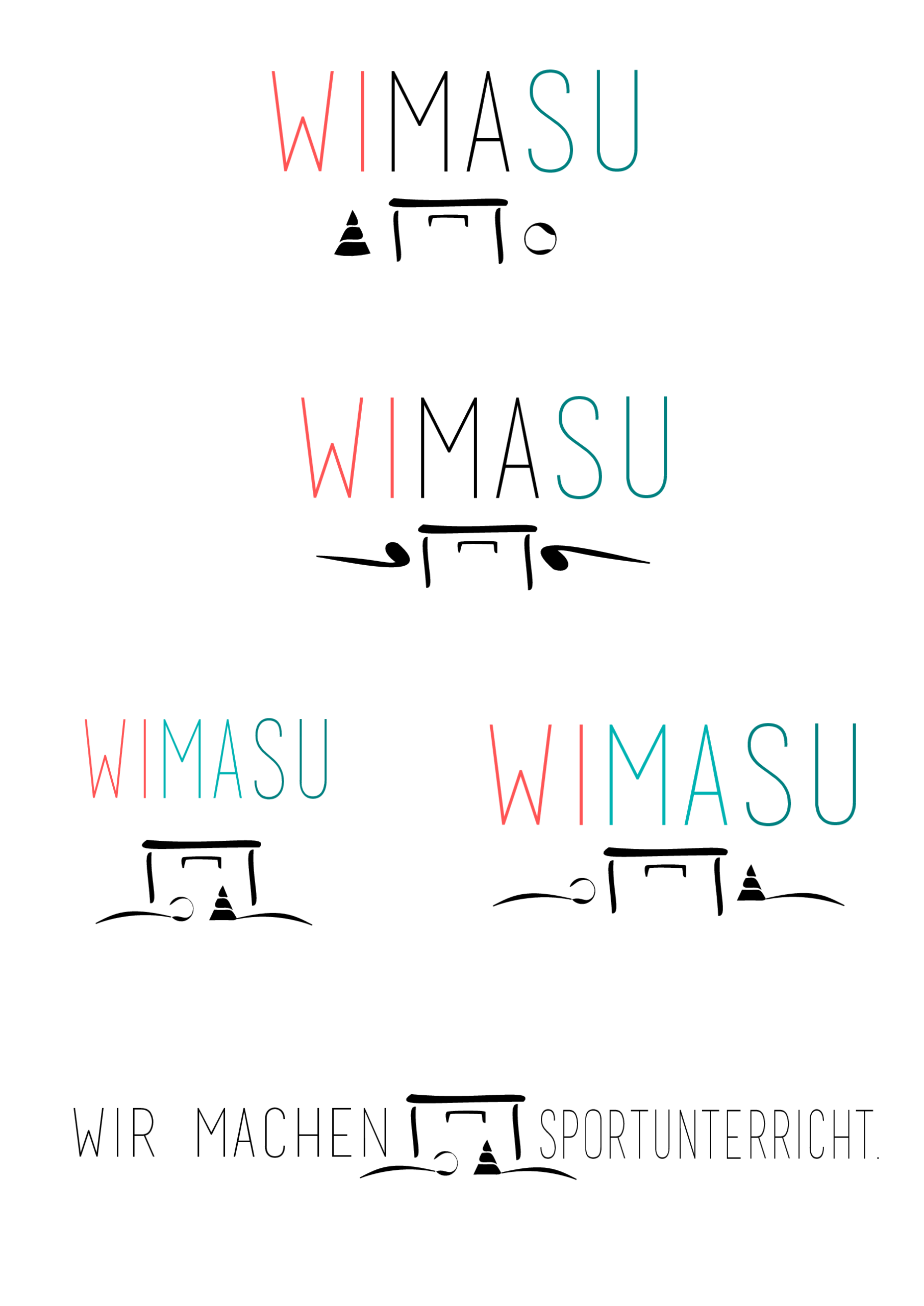 WIMASU Logo-Ideen Wortmarke mit Sportgeraete-Icon, 2016
